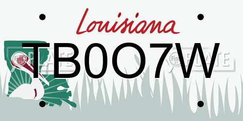 TB0O7W Louisiana License Plate
