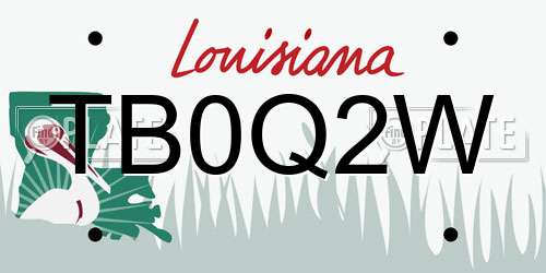 TB0Q2W Louisiana License Plate