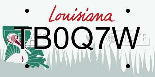 TB0Q7W Louisiana License Plate