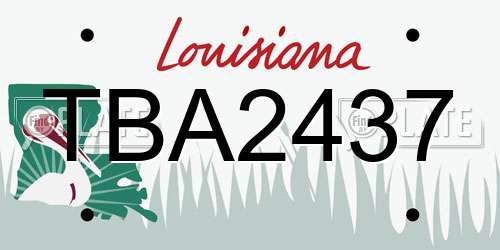 TBA2437 Louisiana License Plate