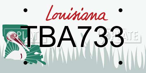 TBA733 Louisiana License Plate
