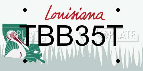TBB35T Louisiana License Plate