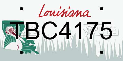 TBC4175 Louisiana License Plate