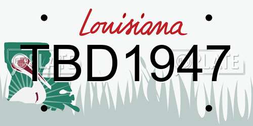 TBD1947 Louisiana License Plate