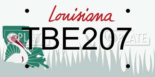 TBE207 Louisiana License Plate