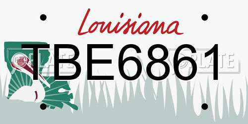 TBE6861 Louisiana License Plate