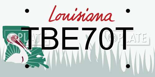 TBE70T Louisiana License Plate
