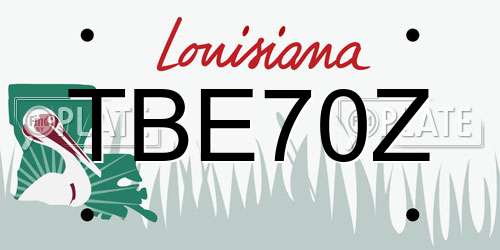 TBE70Z Louisiana License Plate