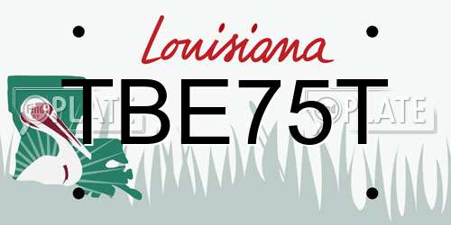 TBE75T Louisiana License Plate