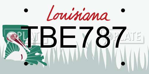 TBE787 Louisiana License Plate