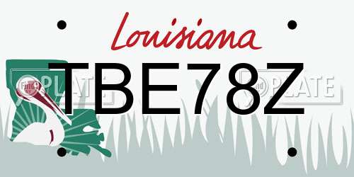 TBE78Z Louisiana License Plate