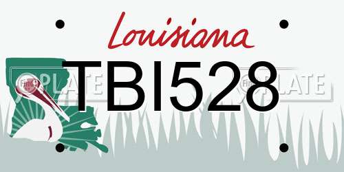 TBI528 Louisiana License Plate
