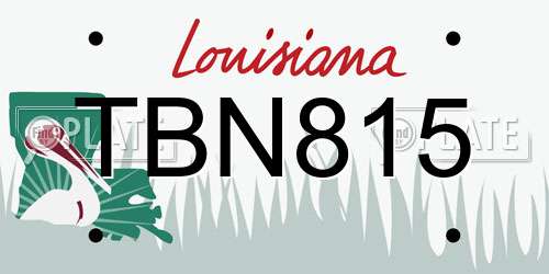 TBN815 Louisiana License Plate