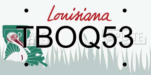 TBOQ53 Louisiana License Plate