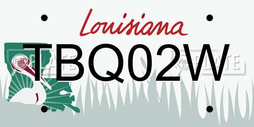TBQ02W Louisiana License Plate