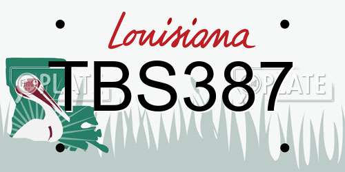 TBS387 Louisiana License Plate