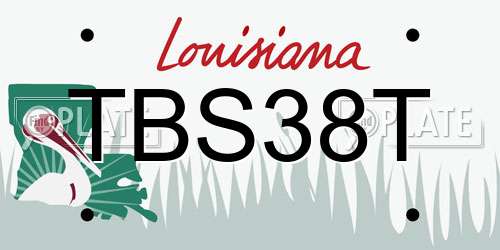 TBS38T Louisiana License Plate