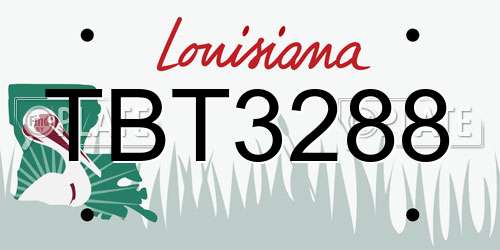 TBT3288 Louisiana License Plate
