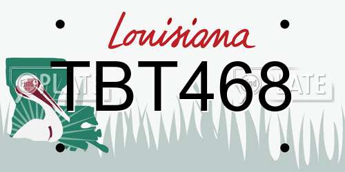 TBT468 Louisiana License Plate