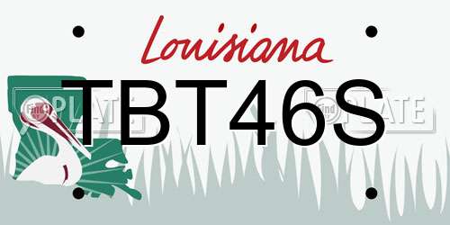 TBT46S Louisiana License Plate