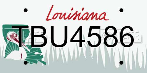 TBU4586 Louisiana License Plate