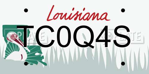 TC0Q4S Louisiana License Plate
