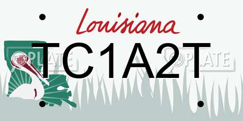 TC1A2T Louisiana License Plate