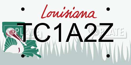 TC1A2Z Louisiana License Plate