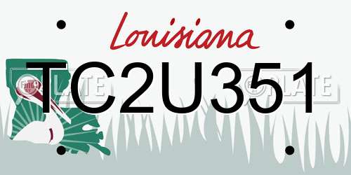 TC2U351 Louisiana License Plate