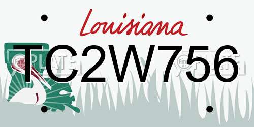 TC2W756 Louisiana License Plate