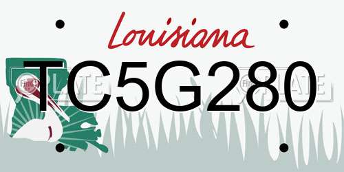 TC5G280 Louisiana License Plate