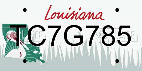 TC7G785 Louisiana License Plate