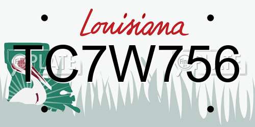 TC7W756 Louisiana License Plate