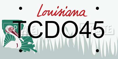 TCDO45 Louisiana License Plate