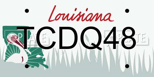 TCDQ48 Louisiana License Plate
