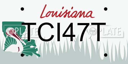 TCI47T Louisiana License Plate