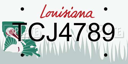 TCJ4789 Louisiana License Plate