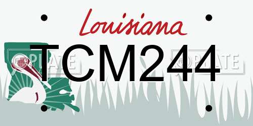 TCM244 Louisiana License Plate