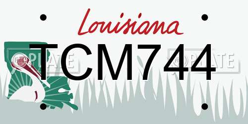 TCM744 Louisiana License Plate