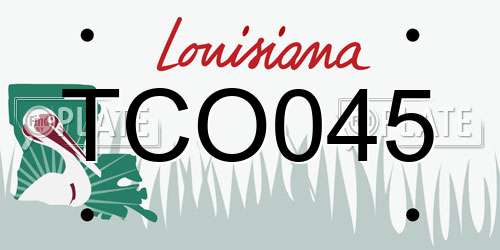 TCO045 Louisiana License Plate