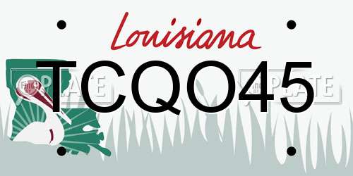 TCQO45 Louisiana License Plate