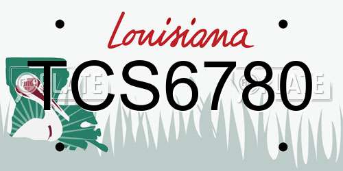 TCS6780 Louisiana License Plate