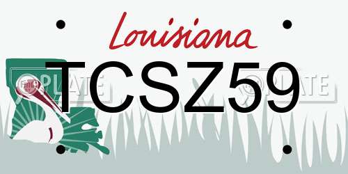 TCSZ59 Louisiana License Plate