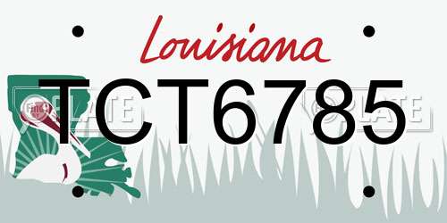 TCT6785 Louisiana License Plate