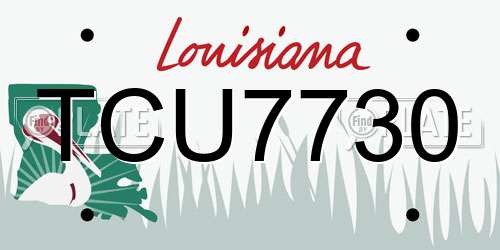 TCU7730 Louisiana License Plate
