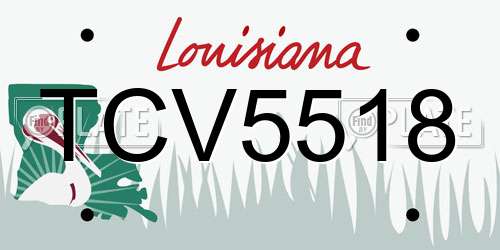 TCV5518 Louisiana License Plate