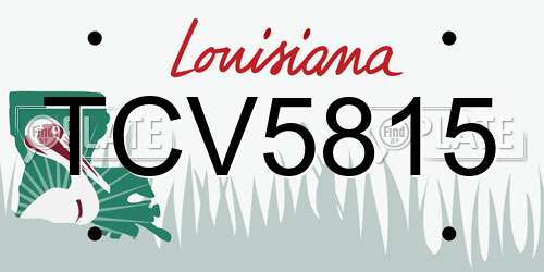 TCV5815 Louisiana License Plate