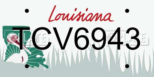 TCV6943 Louisiana License Plate