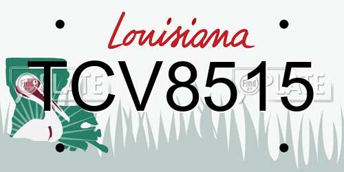 TCV8515 Louisiana License Plate