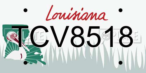 TCV8518 Louisiana License Plate